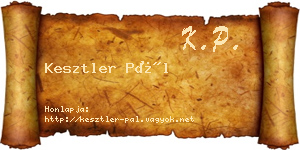 Kesztler Pál névjegykártya